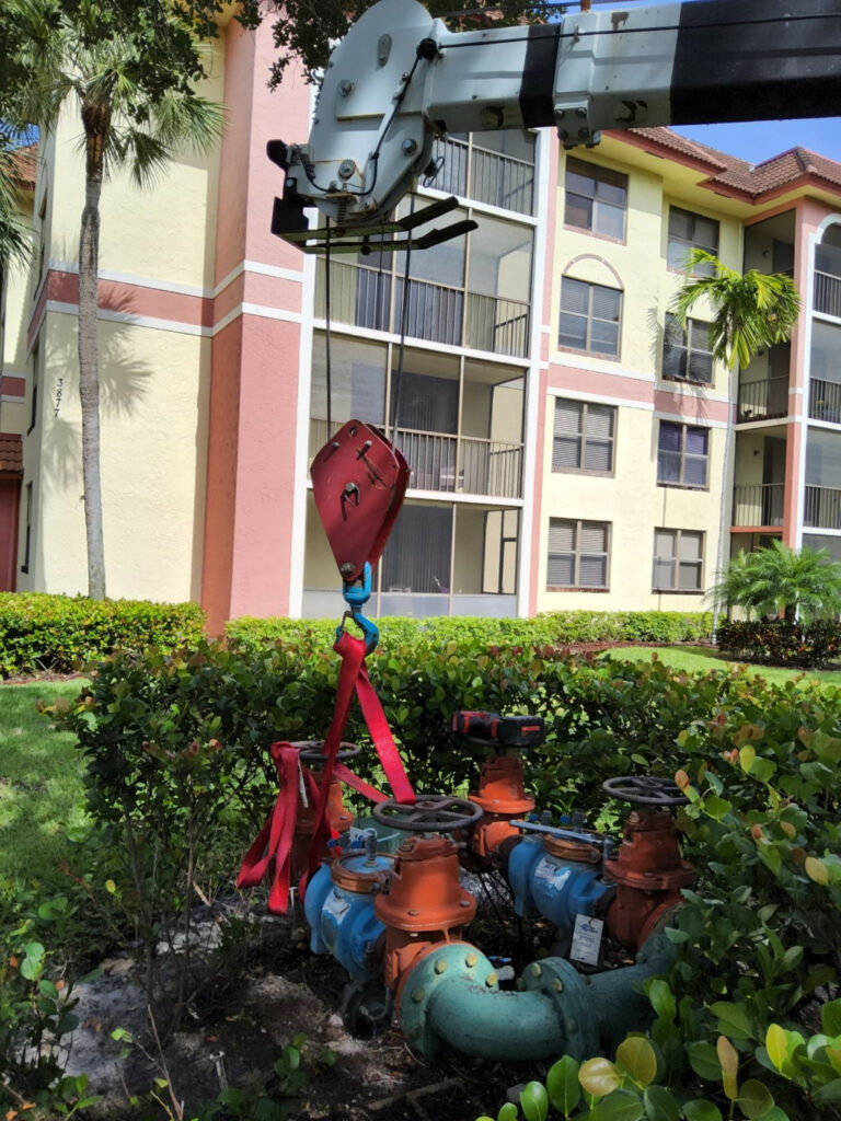 installing commercial backflow valves outside a florida business