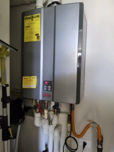 rinnai tankless water heater on wall