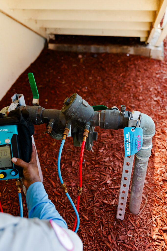 backflow testing with electronic device