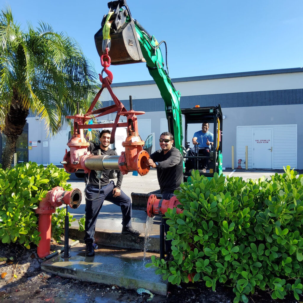 backflow prevention device being replaced