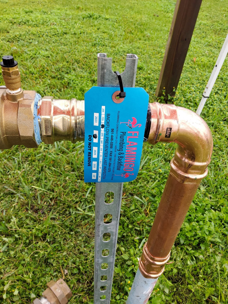 new backflow prevention device installed in Florida by Flamingo Plumbing